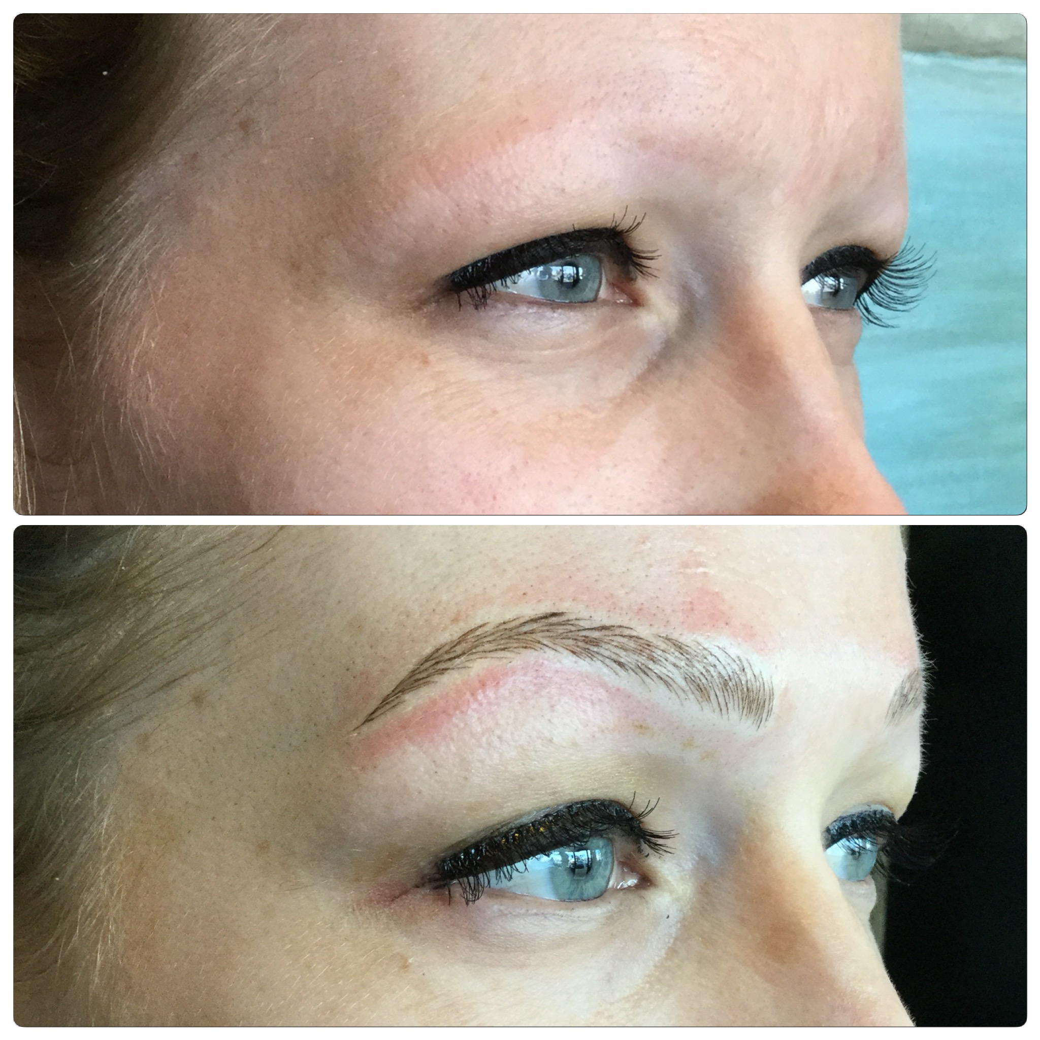 eyebrow embroidery, feathering, or etching, microblading