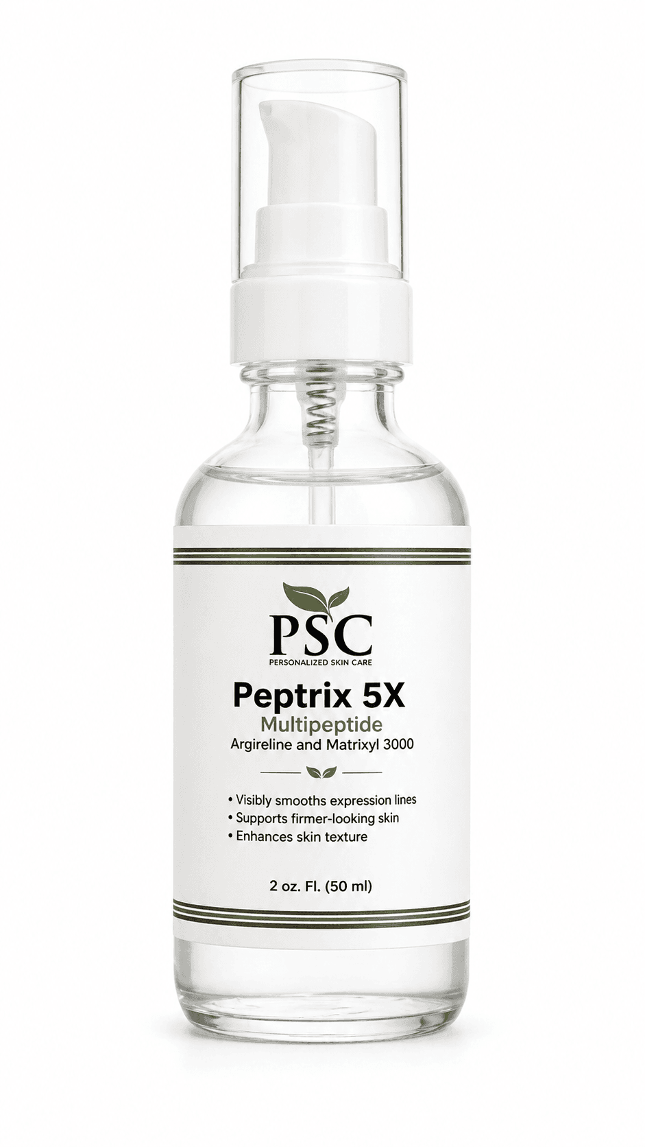 Bottle of Peptrix Multi Peptide Serum by PSC for smoothing and firming skin