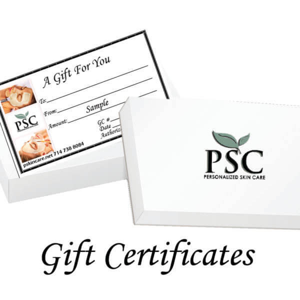 facial gift certificate Fullerton in luxury box personalized skin care