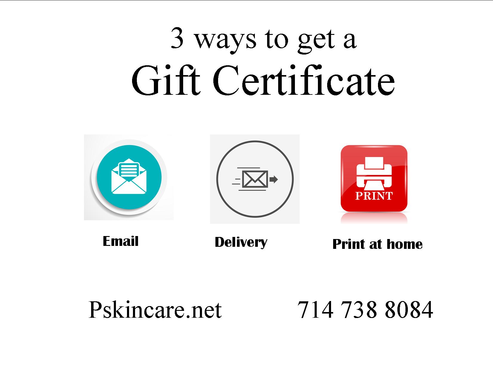 facial gift certificates