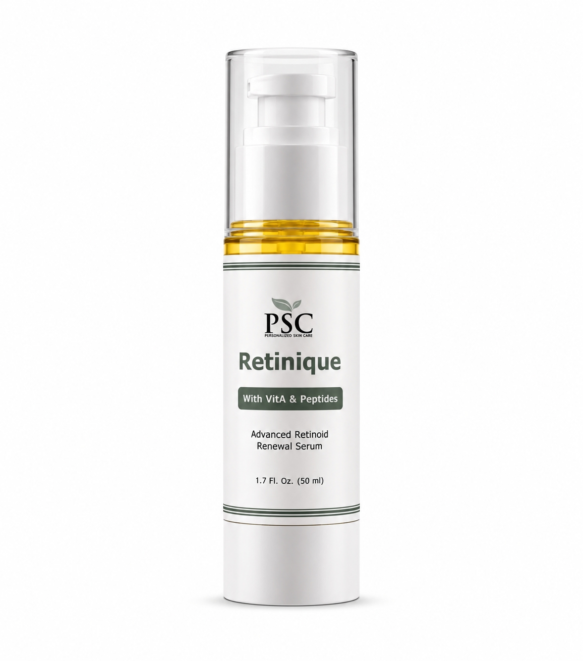 PSC Retinique advanced retinoid serum with retinal, retinol, bakuchiol, peptides, and Vitamin A for smoother, firmer, younger-looking skin.