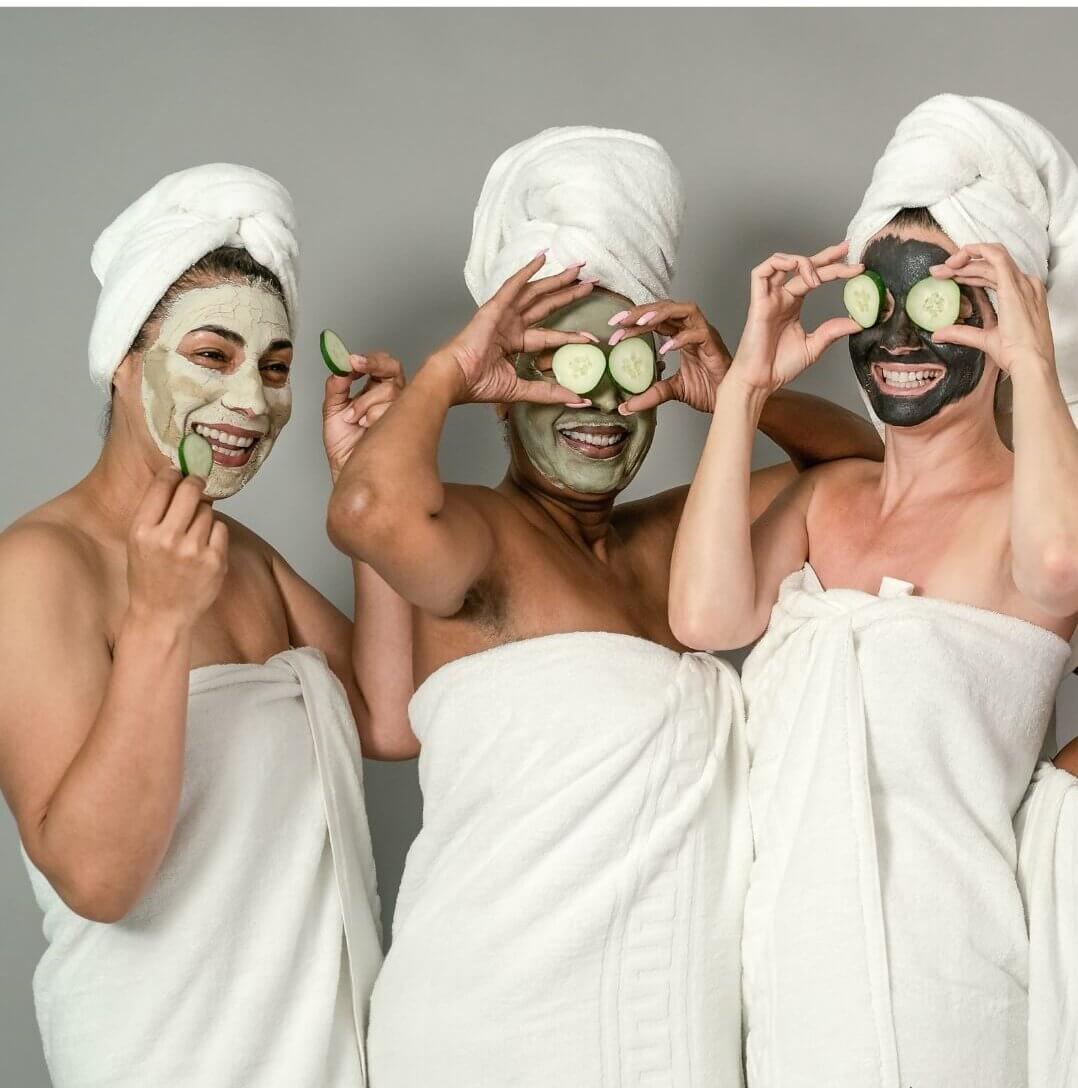 women enjoying facial treatment together in Fullerton spa for glowing skin and relaxation