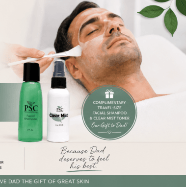 Treat Dad to a quick skin reset with our Father’s Day Express Facial Gift Certificate. This 20-minute facial is designed to deeply cleanse, refresh, and revitalize the skin while fitting easily into a busy schedule. Perfect for first-time facial clients or dads looking for a simple, results-driven treatment without downtime. As part of this Father’s Day Special, every gift certificate also includes complimentary travel-size Facial Shampoo and Clear Mist Toner gifts to support healthy-looking skin at home. Available throughout the month of June at Personalized Skin Care in Fullerton.